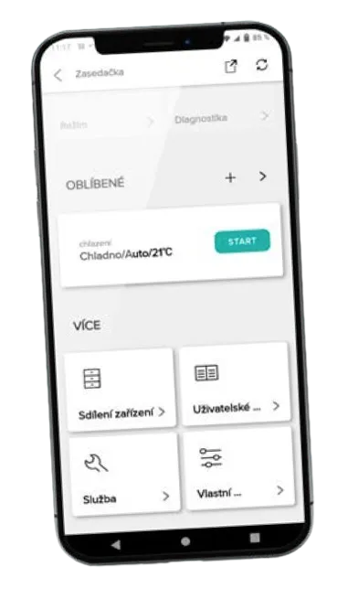 Mobilní aplikace pro ovládání klimatizace Acond