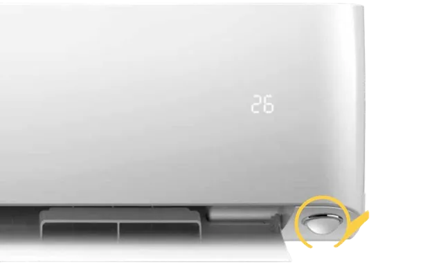 Detail ovládacího panelu klimatizace Midea s funkcí Follow Me